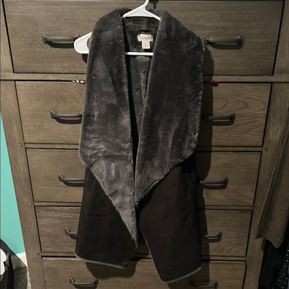 Women's Gray Faux Fur Vest
